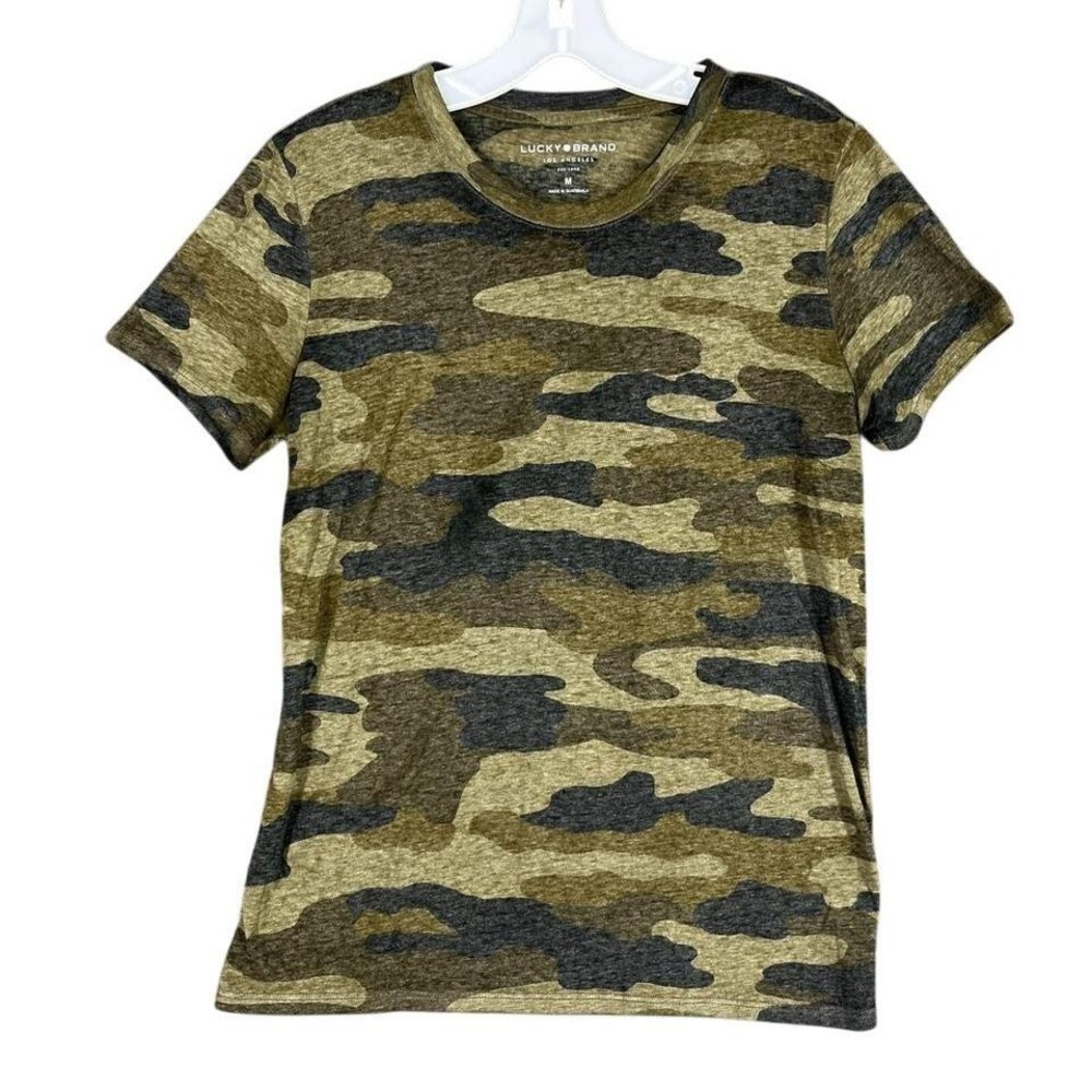 Lucky Brand Camo Tee Shirt Women M Casual Streetwear Lounge Everyday Relaxed Fit